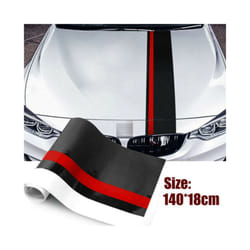 Car Racing Stripes 5D Carbon Fiber Car Rally Racing Stripes Front Hood Decal Wrap Sticker Portable Car Wrap Styling Accessories