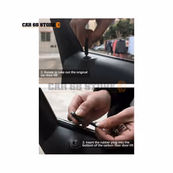 4PCS/set Universal Door Lock Pin Cover Real Carbon Fiber Door Bolt Lock Pin Auto Truck Interior Car Accessories High Quality