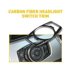 1Pcs Carbon fiber Headlight Switch Trim Decor Cover compatible for compatible ford Mustang 2015 2016 2017 2018 2019 2020 Car Styling Accessories