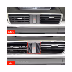 Carbon Fiber Style Car Accessories Interior Warning Lamp Button Trim Cover ABS compatible for Mazda 3 Axela 2013 2014 2015 2016 2017 2018