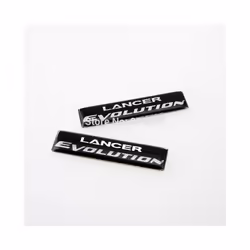 2 x Newest 3D Car Styling Aluminum Glue Decal Car Emblem Car Accessories Adhesive Badge compatible for Mitsubishi Lancer EVO Evolution