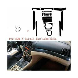 1 Set Car Dash Carbon Fiber 3D Wrap Trim Stickers Interior Accessories compatible for -3 Series E46 1998-2005 LHD