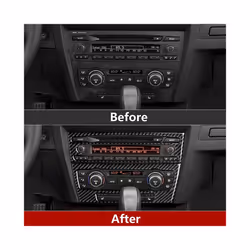 Car CD Control Console Panel Sticker Carbon Fiber Decal Trim Cover compatible for - 3 Series E90 E92 E93 2005-2012 Accessorie ...