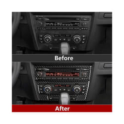 Car CD Control Console Panel Sticker Carbon Fiber Decal Trim Cover compatible for - 3 Series E90 E92 E93 2005-2012 Accessories
