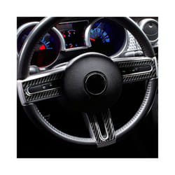 Carbon Fiber Car Steering Wheel Cover Sticker Trim compatible for compatible ford Mustang 2005 2006 2007 2008 2009 Interior Accessories