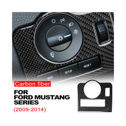 Carbon Fiber Car Headlight Switch Buttons Sticker Interior Trim Cover compatible for compatible ford Mustang 2009 2010 2011 2012 2013 2014 Accessories