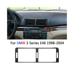 compatible for  E46 Accessories 3 Series 1998-2004 Carbon Fiber Interior Car Central Air Vent Outlet Frame Trim Cover Pegatinas De Coche