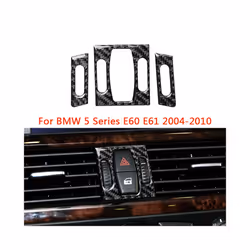 compatible for  5 Series E60 E61 2004-2010 Interior Accessory Car Carbon Fiber Interior Sticker Central Air Vent Outlet Trims