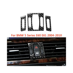 compatible for  5 Series E60 E61 2004-2010 Interior Accessory Car Carbon Fiber Interior Sticker Central Air Vent Outlet Trims
