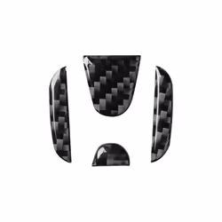 Car Steering Wheel Logo Sticker Carbon Fiber Protective Decoration compatible for Honda 10 compatible for CIVIC 16-19 Car Acc ...