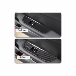 compatible for MG 4 MG4 EV Mulan 2023 Car Window Control Lift Switch Panel Cover Trim Decoration Accessories - ABS Carbon Fiber