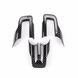 3Pcs/set Carbon Fiber  Steering Wheel Cover Trim Frame Fit compatible for compatible ford Mustang 2015 2016 2017 2018 2019 Ca ...