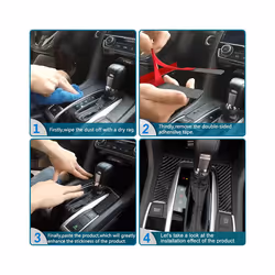 3Pcs Carbon Fiber Car Steering Wheel Accent Cover Trim compatible for Fiat 500 2012-15 Auto Interior Decoration Trim Accessories