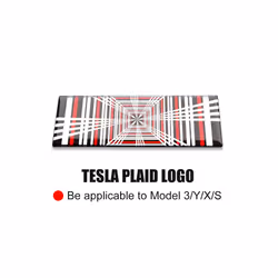 Car PLAID Emblem Tailgate Sticker Grid Decals Badge Auto Aluminum Letter Decoration compatible for Tes-la Model 3 S X Y 2023  ...