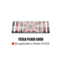 Car PLAID Emblem Tailgate Sticker Grid Decals Badge Auto Aluminum Letter Decoration compatible for Tes-la Model 3 S X Y 2023 Accessories