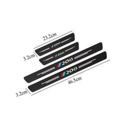 4pcs Carbon Fiber Car Door Sill Sticker compatible for Peugeot 208 Auto Accessories