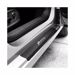 compatible for Fiat Punto 4PCS Car Door Sill Stickers Auto Carbon Fiber Decals Threshold Plate Guards Protector Tuning Accessories