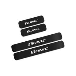 compatible for Chevrolet Sonic 4PCS Auto Door Threshold Plate Anti-Scratch Cover Carbon Fiber Film Stickers styling Car Tuning Accessories