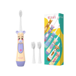 NELL&WELL Kids Electric Toothbrush Battery Powered Toothbrushes with 3 Soft Bristles Heads for Children Boys Girls