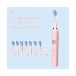 Ultrasonic Electric Toothbrush Teeth Automatic Vibrator Whitening Sonic Brush Timer IPX7 Waterproof Heads for