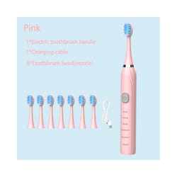 Ultrasonic Electric Toothbrush Teeth Automatic Vibrator Whitening Sonic Brush Timer IPX7 Waterproof Heads for