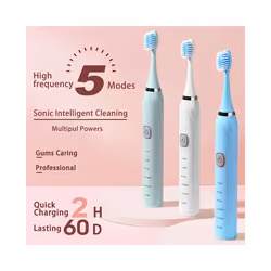 Ultrasonic Electric Toothbrush Teeth Automatic Vibrator Whitening Sonic Brush Timer IPX7 Waterproof Heads for