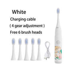 Children's Sonic Electric Toothbrush Colorful Cartoon Kids IPX7 Waterproof Ultrasonic Rechargeable Soft Hair Cleaning
