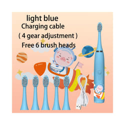 Children's Electric Toothbrush With Replacement Heads Colorful Cartoon Ultrasonic Rechargeable Soft Hair Sonic