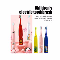 Children's Electric Toothbrush With Replacement Heads Colorful Cartoon Ultrasonic Rechargeable Soft Hair Sonic