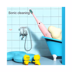 Sonic Electric Toothbrush Cartoon Kids With Cleaning brush Ultrasonic IPX7 Waterproof Rechargeable Timer Brush