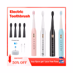 Sonic Electric Toothbrush USB Charging 4 colors IPX7 Waterproof 5-gear Mode Ultrasonic Rechargeable Soft Hair