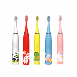Sonic Electric Toothbrush Children's Clean Timer Cartoon Kids With Replacement Head Ultrasonic  IPX6 Waterproof