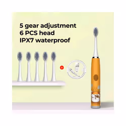 Children Electric Toothbrush Cartoon Kids With Replacement Head Ultrasonic IPX7 Waterproof Rechargeable Sonic