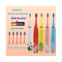 Children's Electric Toothbrush Cartoon Kids With Replacement Head Ultrasonic  IPX7 Waterproof Rechargeable Sonic