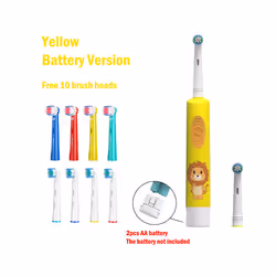 Electric Toothbrush Soft Bristle Colorful Cartoon For Kids Rounded Vibrate Heads Teeth Brush Gum Care Battery