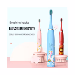 C6-Children's Electric Toothbrush Colorful Cartoon Animal Series Children's Soft-Bristled Cleaning Brush (Battery
