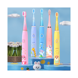 Children's Electric Toothbrush Cartoon Kids With Replacement Head Ultrasonic IPX7 Waterproof Rechargeable Sonic