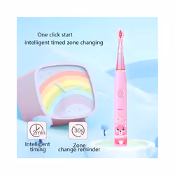 Children's Electric Toothbrush Cartoon Kids With Replacement Head Ultrasonic IPX7 Waterproof Rechargeable Sonic