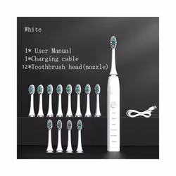 Adults Timer Teeth Ultrasonic Automatic Vibrator Whitening Waterproof USB Type Sonic Electric Toothbrush Clean
