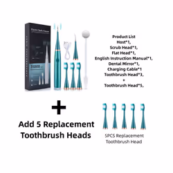 1PC High-frequency ultrasonic 6-in-1 electric toothbrush set Portable tartar removal dental cosmetic device