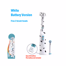 Children's Electric Toothbrush Rotating Sonic Toothbrush Dust Cover Battery Type IPX5 Dog Cartoon Teeth Whitening