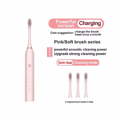 Electric Ultrasonic Toothbrush Six Speed Mode Home Soft Hair USB Charging Waterproof Adult Tooth Cleaner Automatic