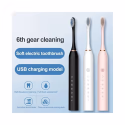 Electric Ultrasonic Toothbrush Six Speed Mode Home Soft Hair USB Charging Waterproof Adult Tooth Cleaner Automatic