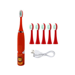 Sonic Children's Electric Toothbrush Colorful Cartoon With Replacement Heads Ultrasonic Rechargeable Soft Hair