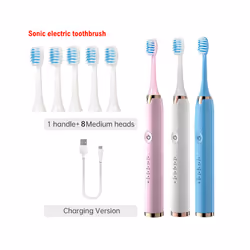 Sonic Electric Toothbrush Automatic Rechargeable Soft Hair Waterproof Ultrasonic Tooth Brush 4 heads Cleaning