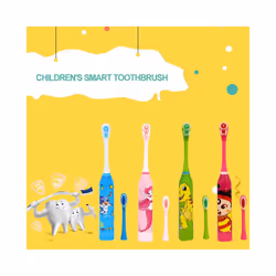Electric Toothbrush For Child Soft DuPont Bristle Cartoon Patterns Battery Toothbrush IPX7 Waterproof  With Replaceable