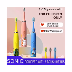 Children Electric Toothbrush With Replace Brush Heads Kids Cartoon Toothbrush Ultrasonic Sonic Electric Toothbrush