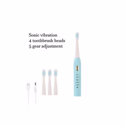 Electric Toothbrush 5-gear Mode USB Charging 4 colors IPX7 Waterproof Ultrasonic Rechargeable Soft Hair Toothbrush