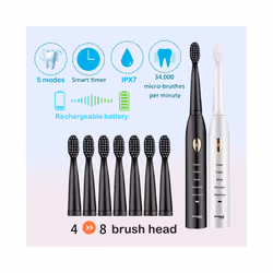 Electric Toothbrush 5-gear Mode USB Charging 4 colors IPX7 Waterproof Ultrasonic Rechargeable Soft Hair Toothbrush