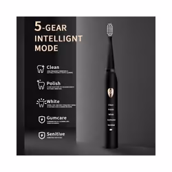 Electric Toothbrush 5-gear Mode USB Charging 4 colors IPX7 Waterproof Ultrasonic Rechargeable Soft Hair Toothbrush